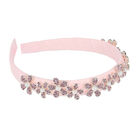 Girls Pink Velvet Embellished Hairband, 1, hi-res