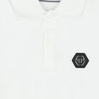 Boys White Logo Polo Shirt, 1, hi-res