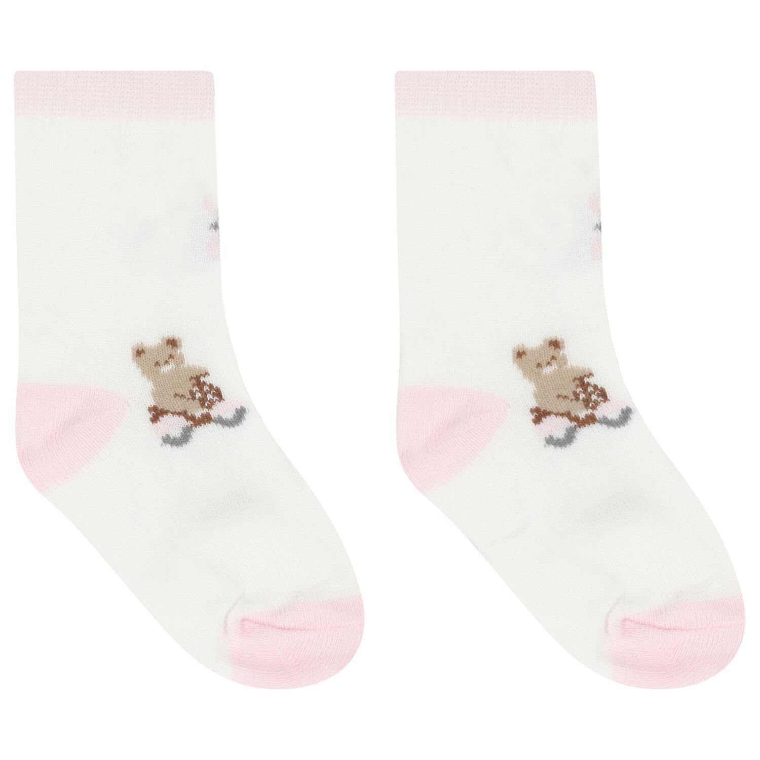 Baby Girls Pink & White Socks ( 4-Pack ), 4, hi-res