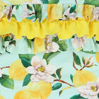 Girls Aqua Lemon Swimsuit, 1, hi-res