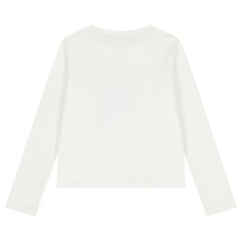 Girls Ivory Long Sleeve Top