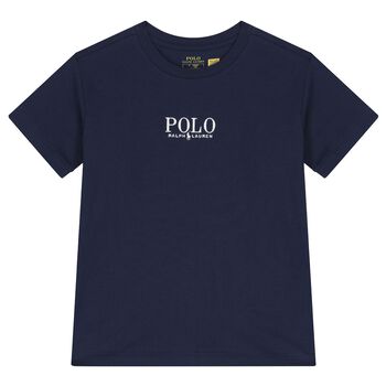 Ralph Lauren Boys Navy Cotton Polo Logo T-Shirt, 1 Boys Navy Cotton Polo Logo T-Shirt