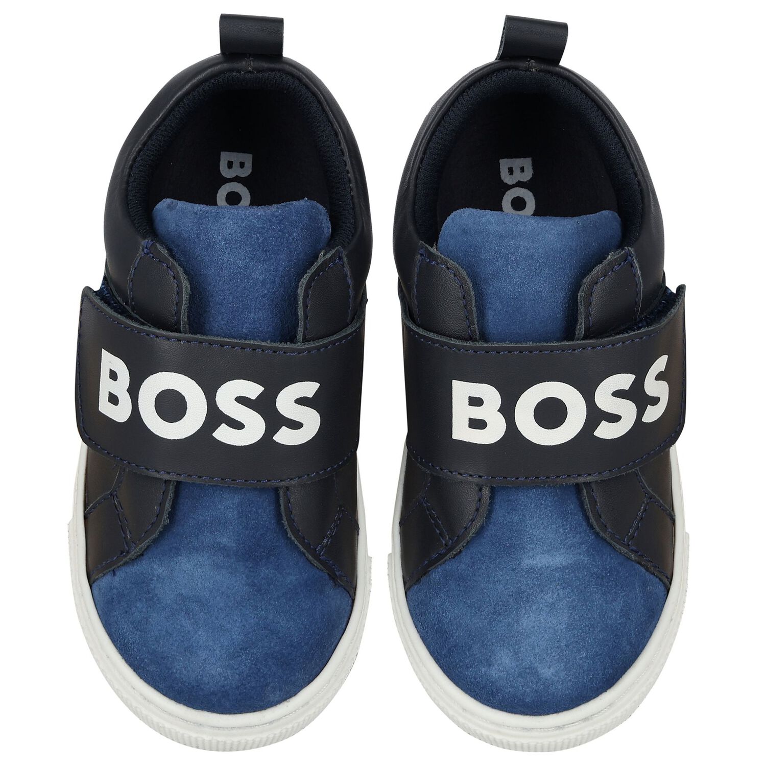 Boys Navy Blue Logo Trainers, 1, hi-res image number null