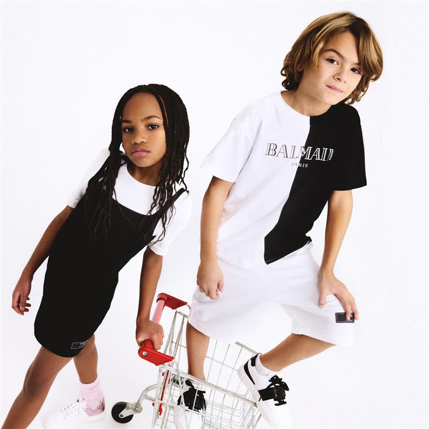Boys White & Black Logo T-Shirt, 1, hi-res