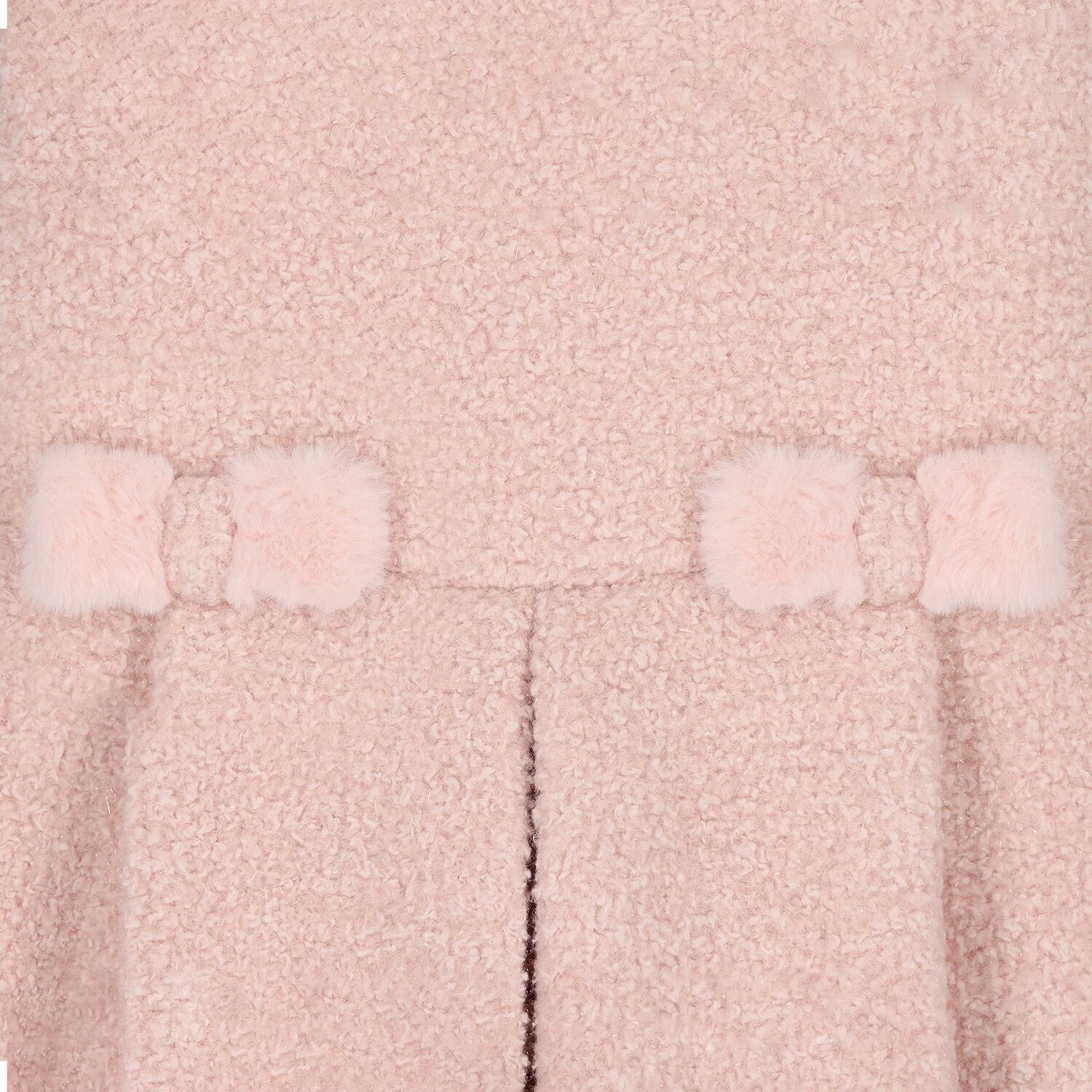 Girls Pink Bow Boucl&eacute; Dress, 1, hi-res