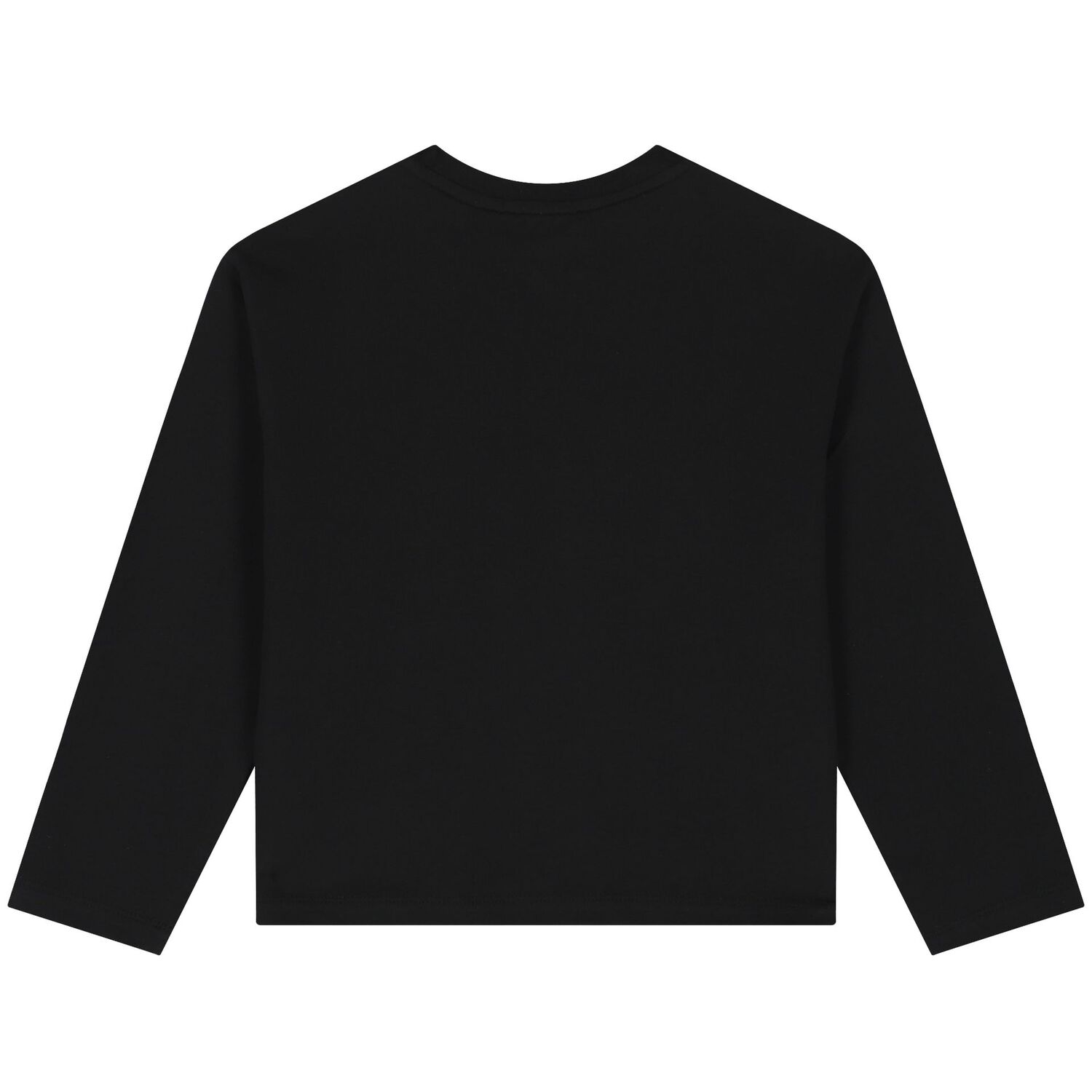 توب بنات بأكمام بالشعار باللون الأسود والوردى, 1, hi-res