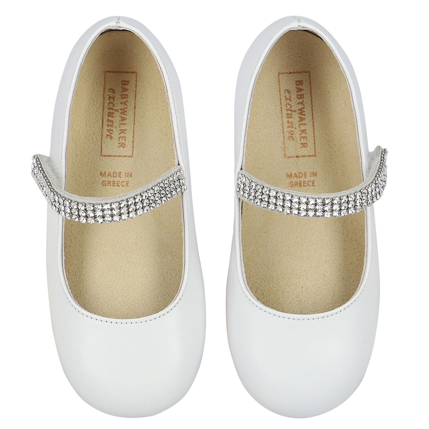 Girls White Swarovski Crystal Shoes, 5, hi-res image number null