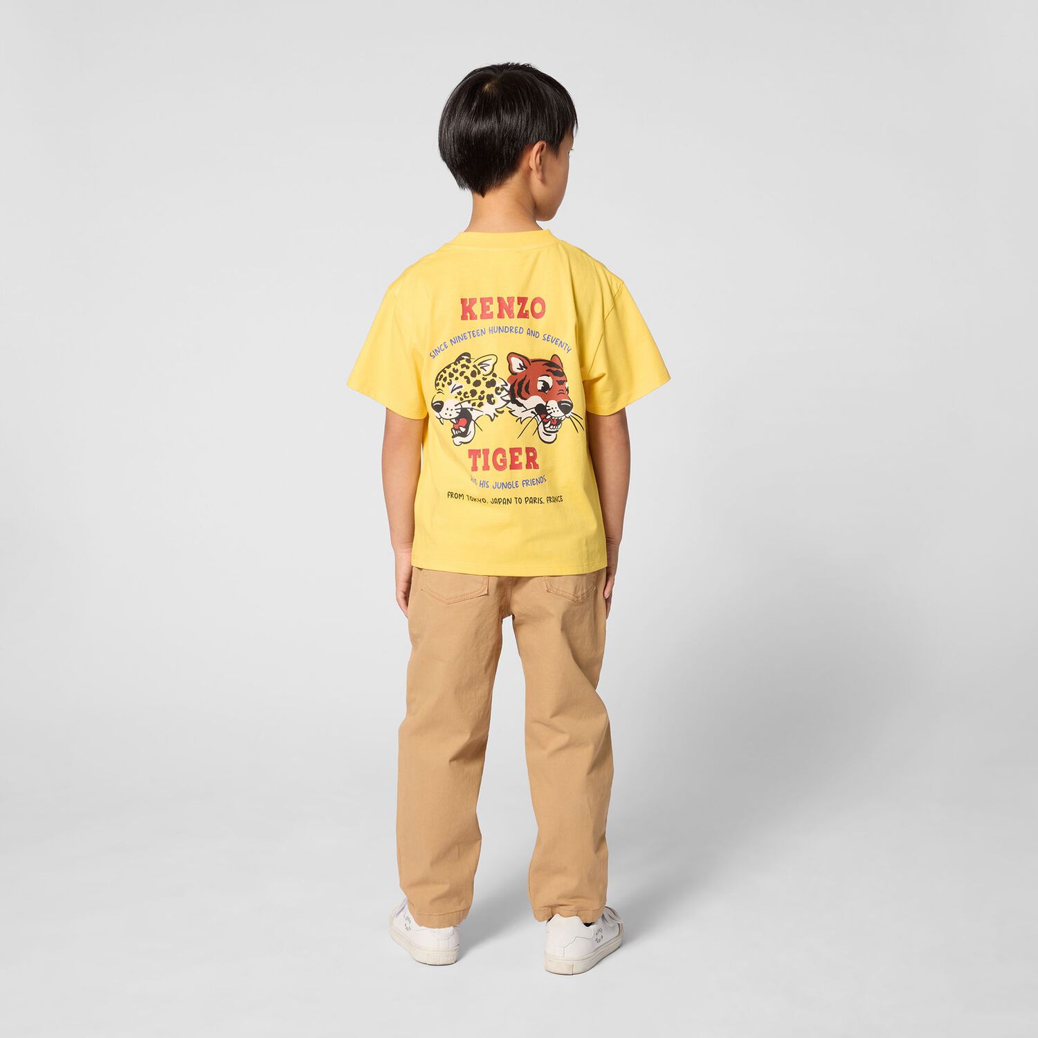 Boys Yellow Tiger & Friend Logo T-Shirt, 1, hi-res
