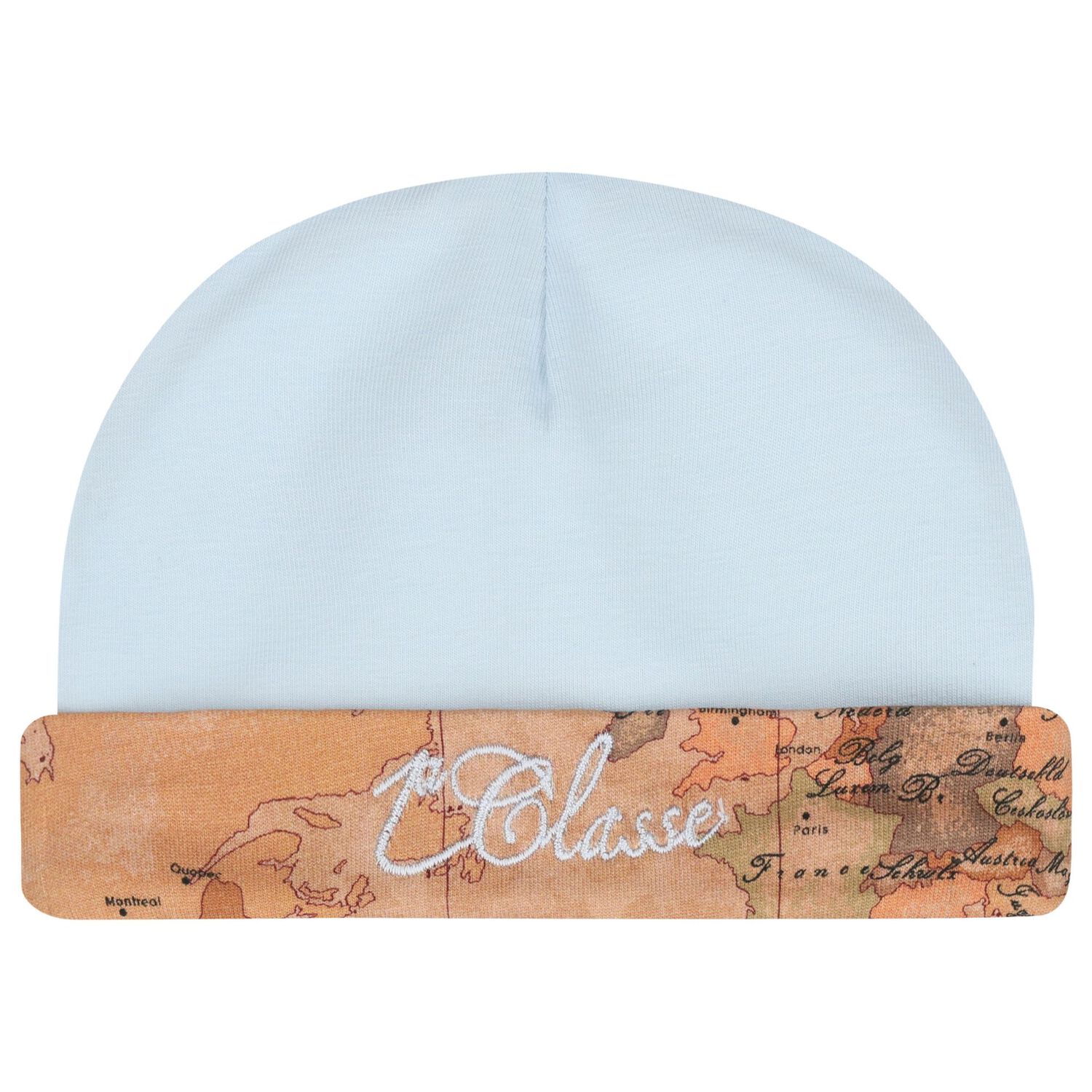 طقم هدايا ملابس أطفال للأولاد الصغار بطبعة خريطة جغرافية باللونين البيج والأزرق, 1, hi-res