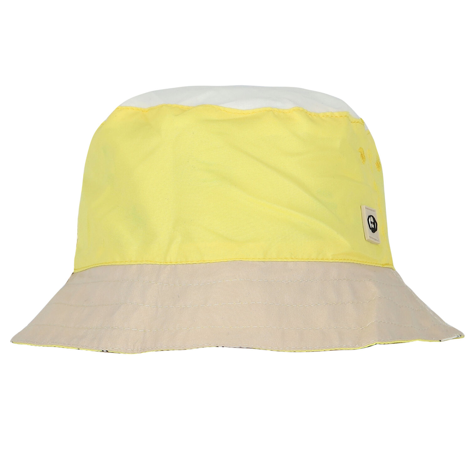 Younger Boys Yellow & Beige Reversible Bucket Hat, 1, hi-res