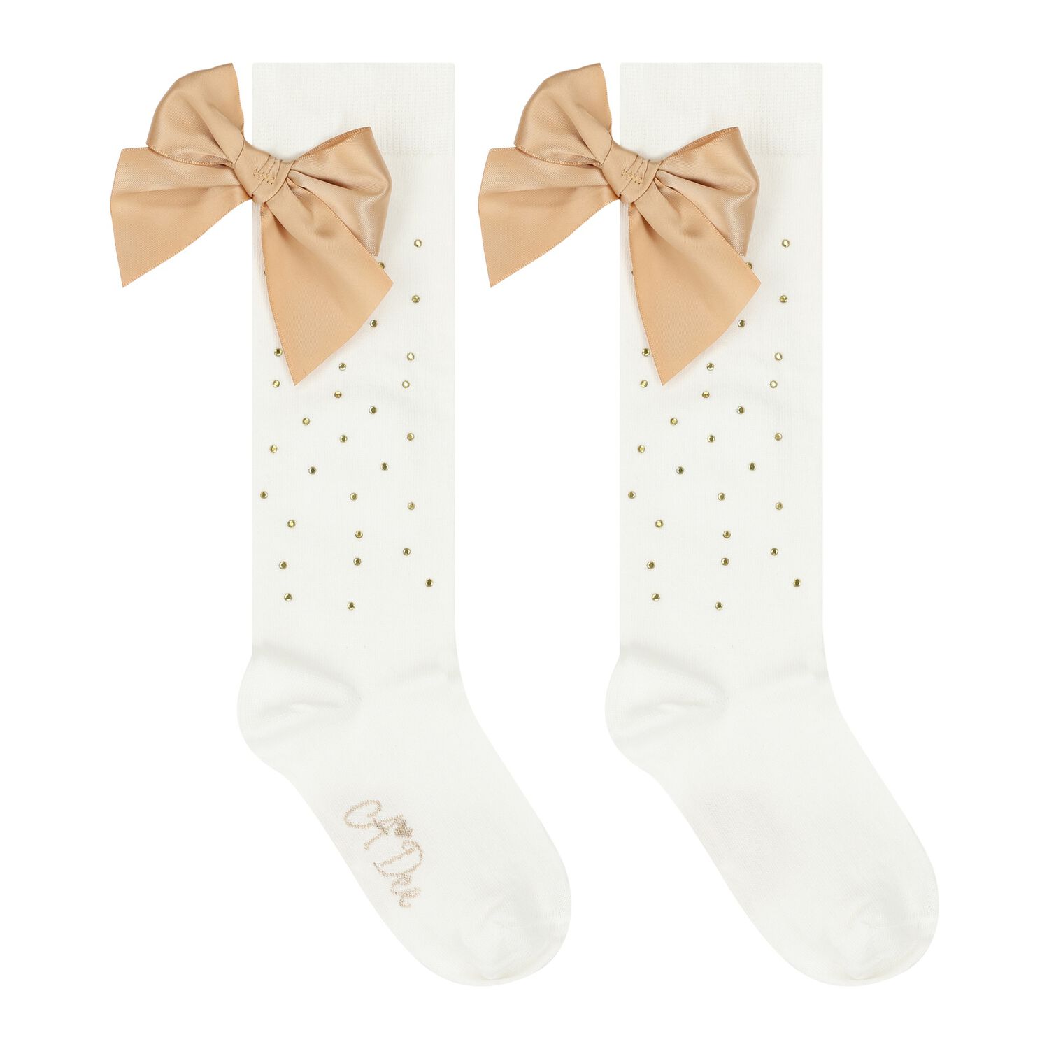 Girls White Diamante Socks, 1, hi-res