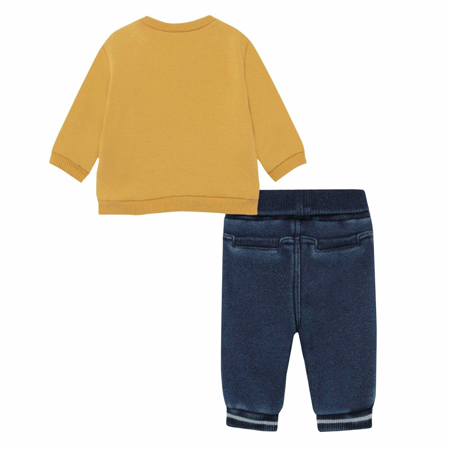 Baby Boys Yellow & Navy Trousers Set, 1, hi-res image number null