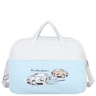 Baby Boys White & Blue Logo Changing Bag, 1, hi-res