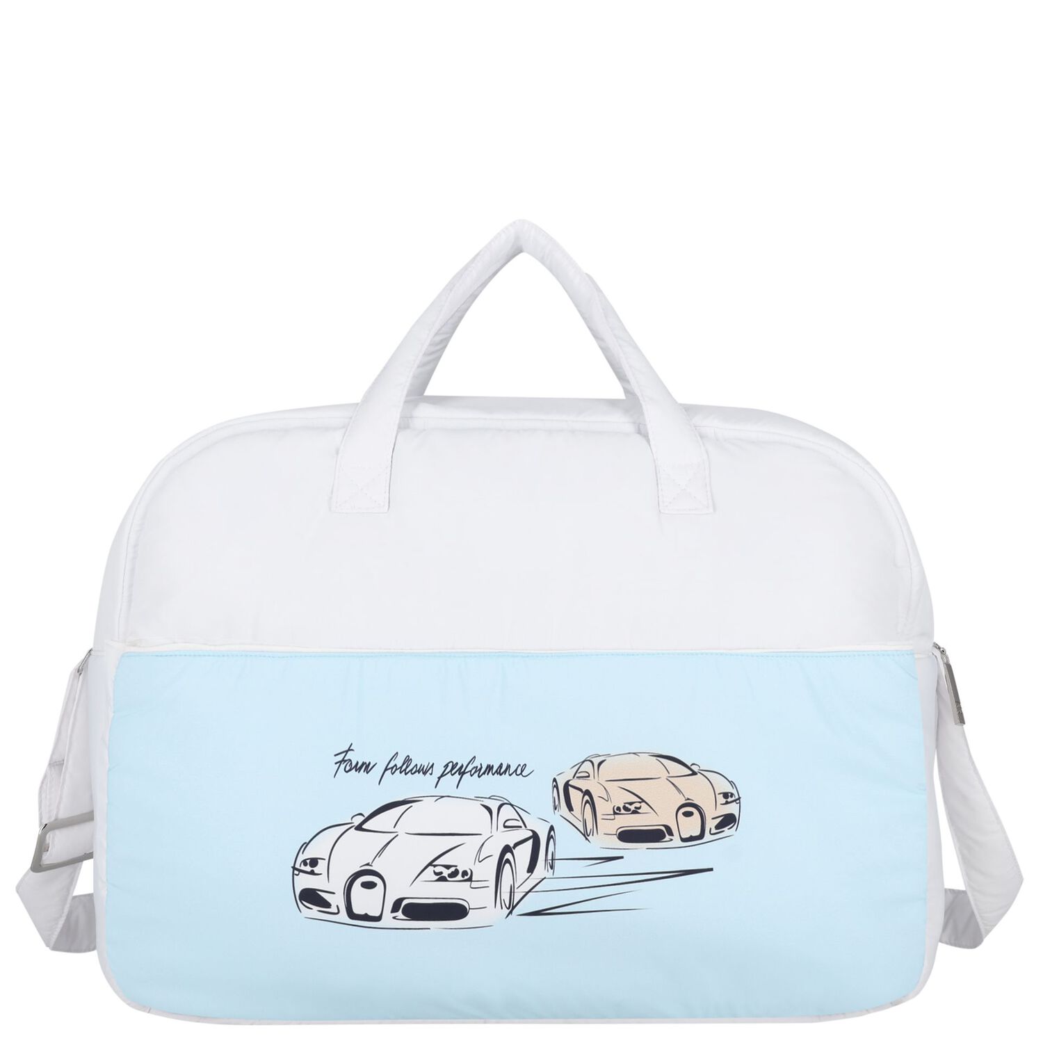 Baby Boys White & Blue Logo Changing Bag, 1, hi-res