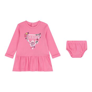 Baby Girls Pink Logo Dress Set