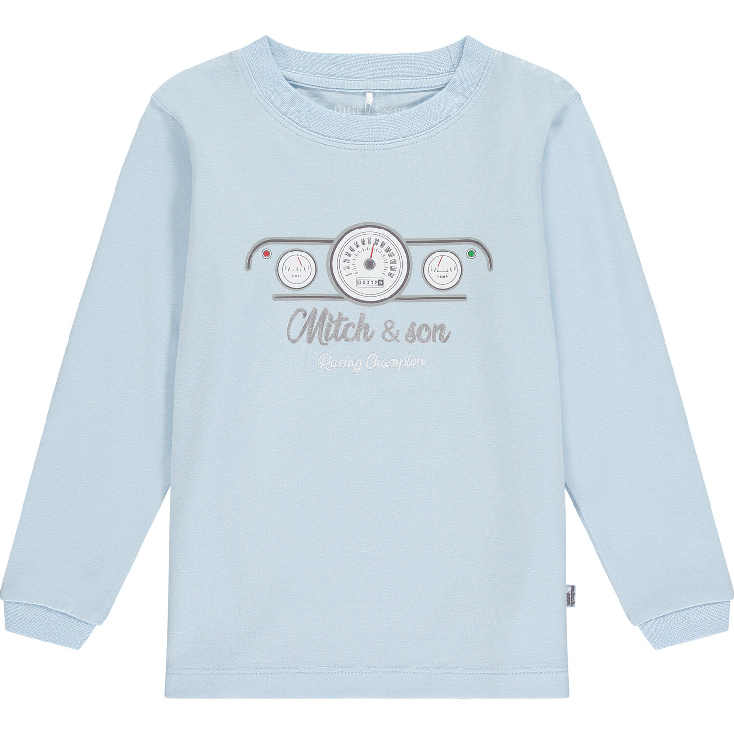 Boys Blue Logo Long Sleeve Top, 1, hi-res