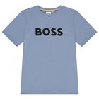 Boys Blue Logo T-Shirt, 1, hi-res