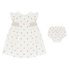 Baby Girls Ivory & Beige Dress Set, 2, hi-res