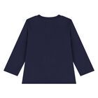 Younger Navy Blue Teddy Bear Logo Long Sleeve Top, 2, hi-res