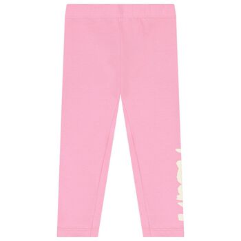 Younger Girls Pink Logo Leggings