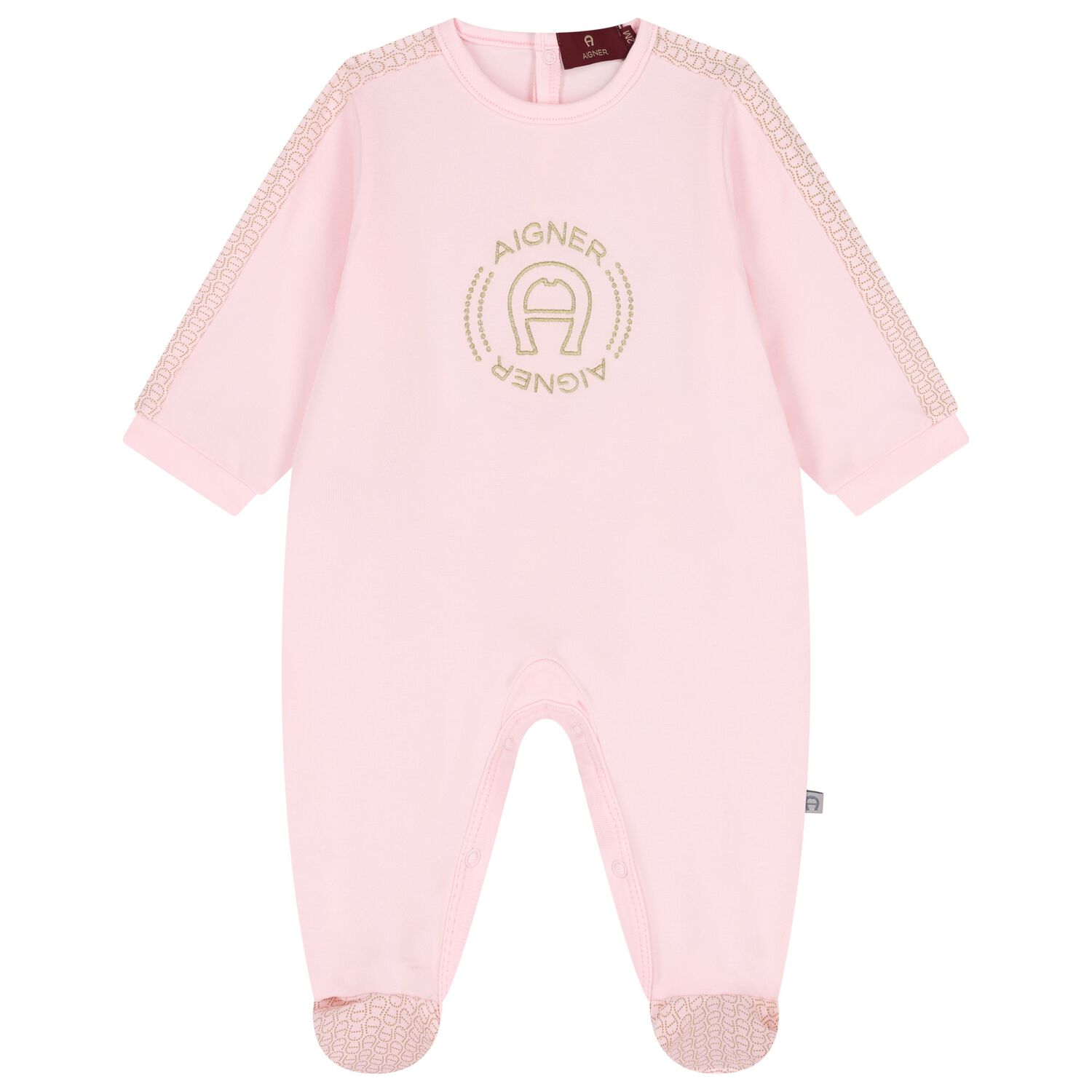 Baby Girls Pink Logo Babygrow, 3, hi-res