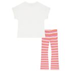 Girls White & Pink Zigzag Leggings Set, 2, hi-res