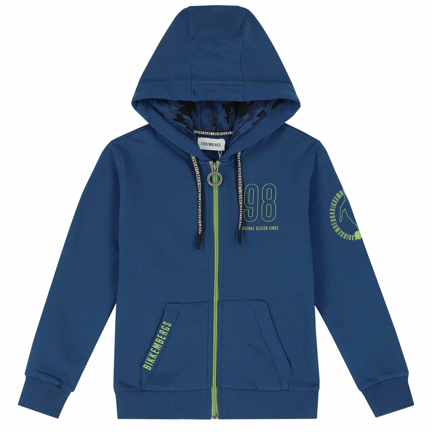 Boys Blue Hooded Jacket with Zip, 1, hi-res image number null
