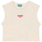 طقم شورت بشعار عاجي للبنات, 1, hi-res