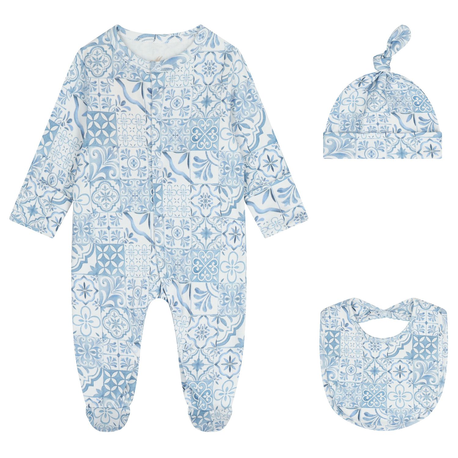 Baby Boys Blue & White Babygrow Gift Set, 1, hi-res
