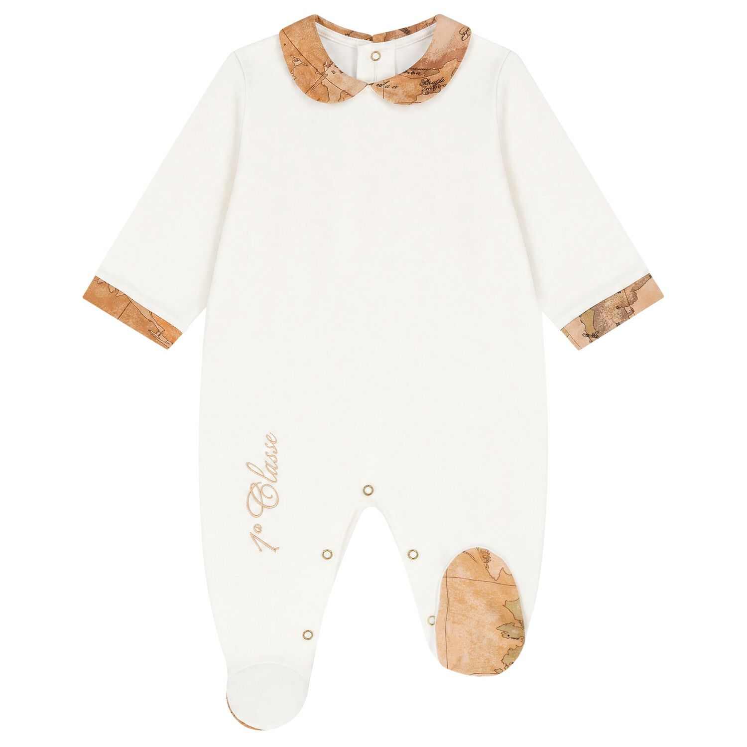 Baby Boys Navy Blue & Beige Geo Map Babygrow Gift Set, 1, hi-res