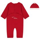 Baby Girls Red Reindeer Romper Set, 1, hi-res