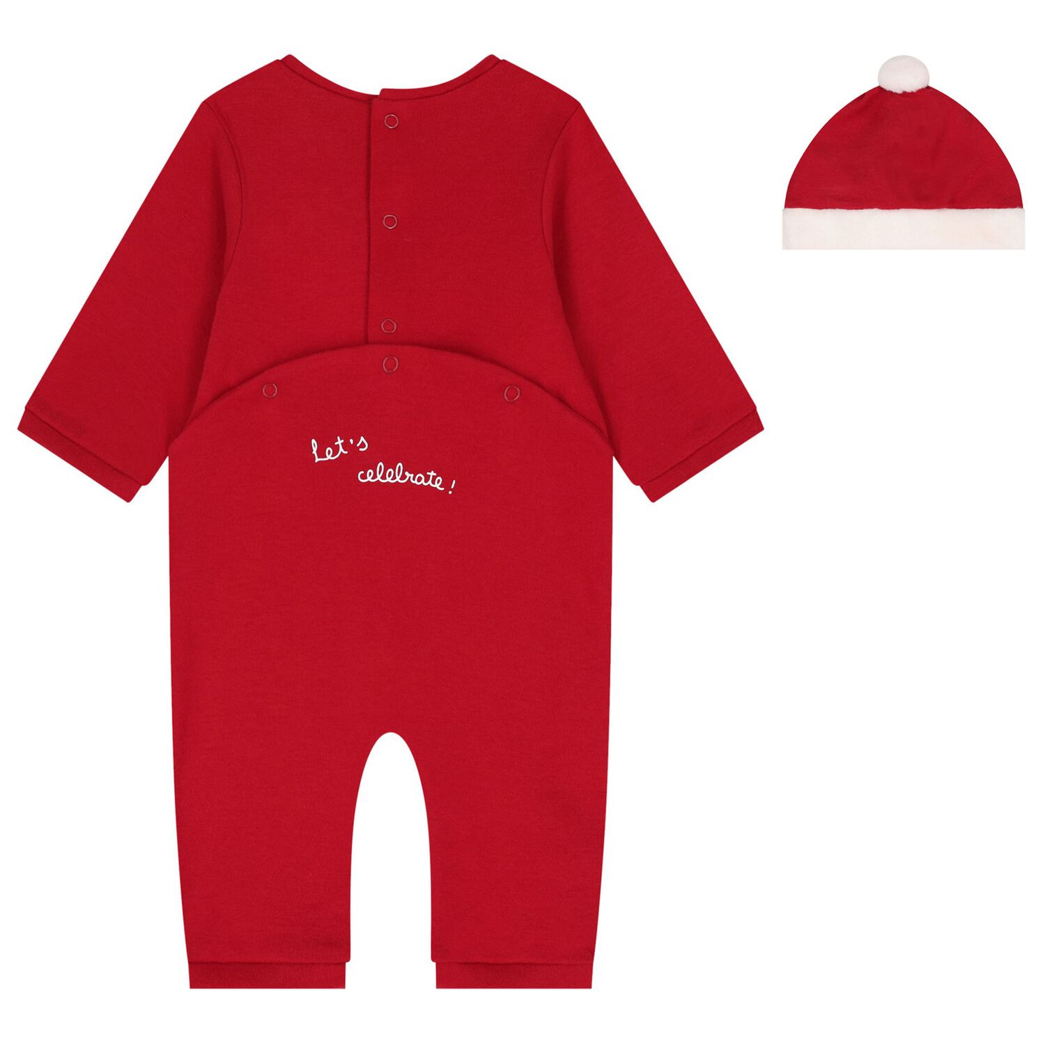 Baby Girls Red Reindeer Romper Set, 1, hi-res