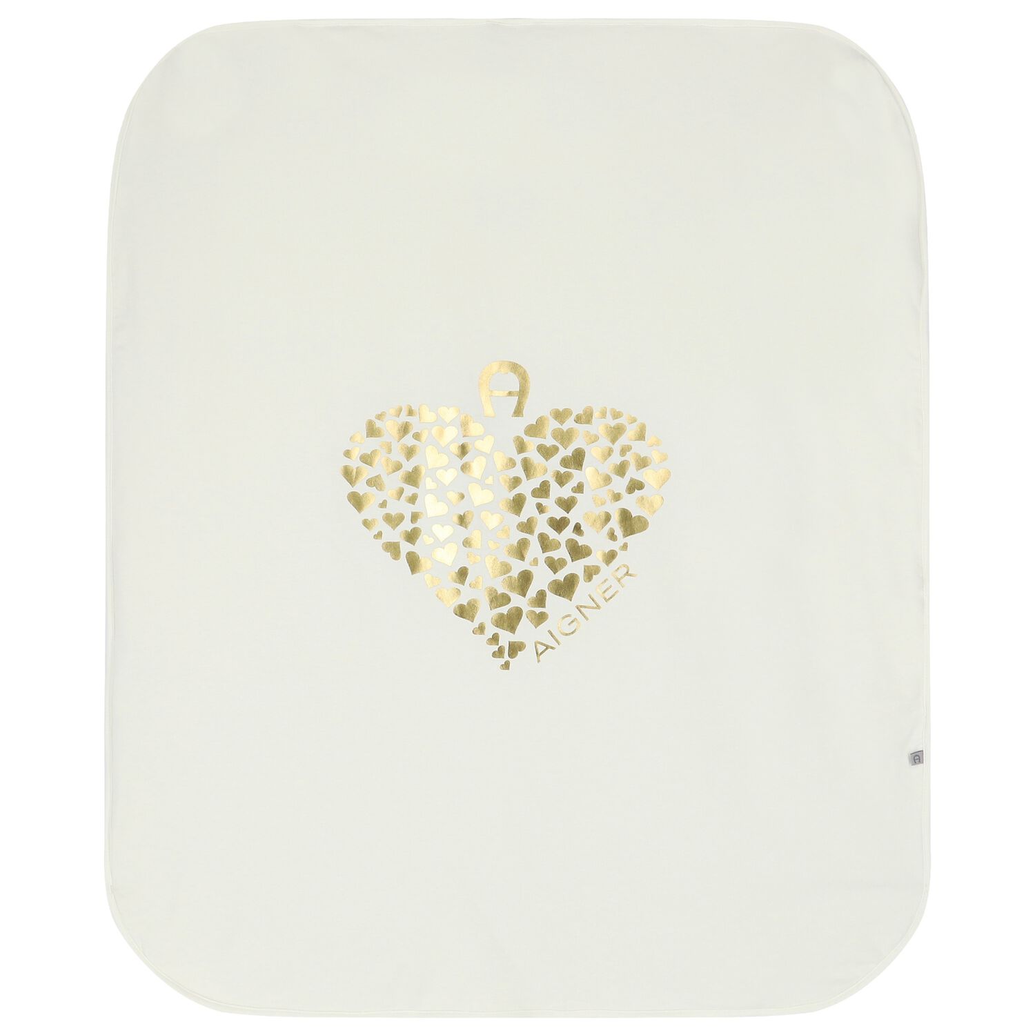 Baby Girls Ivory Heart Logo Blanket, 1, hi-res