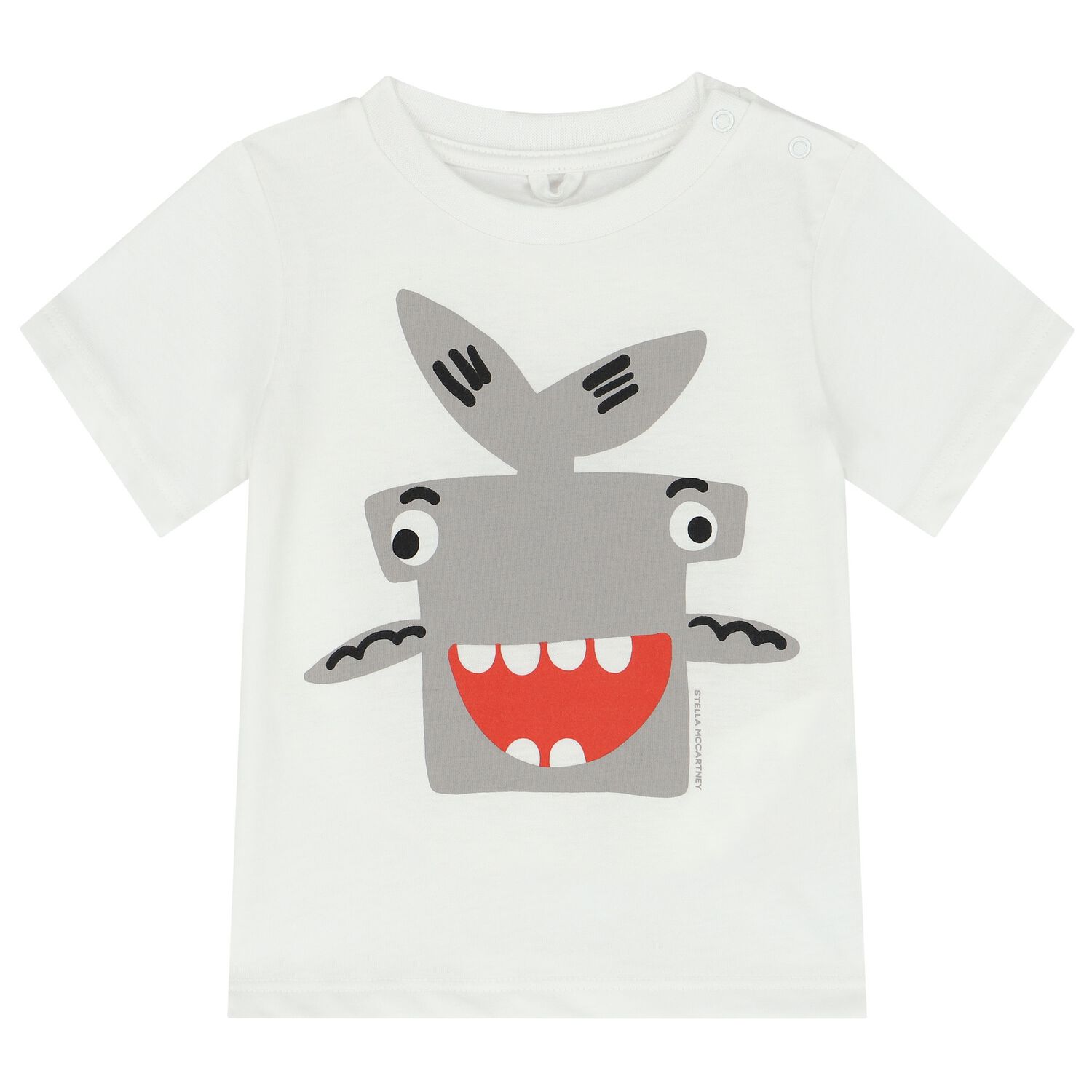 Younger Boys Ivory Shark T-Shirt, 1, hi-res