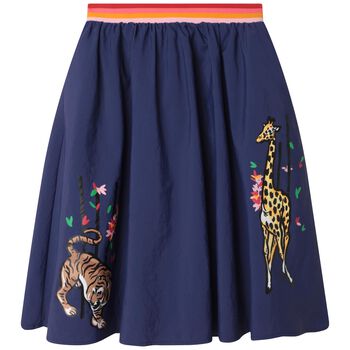 Girls Navy Blue Logo Skirt