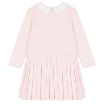 Girls Pink Pleated Dress