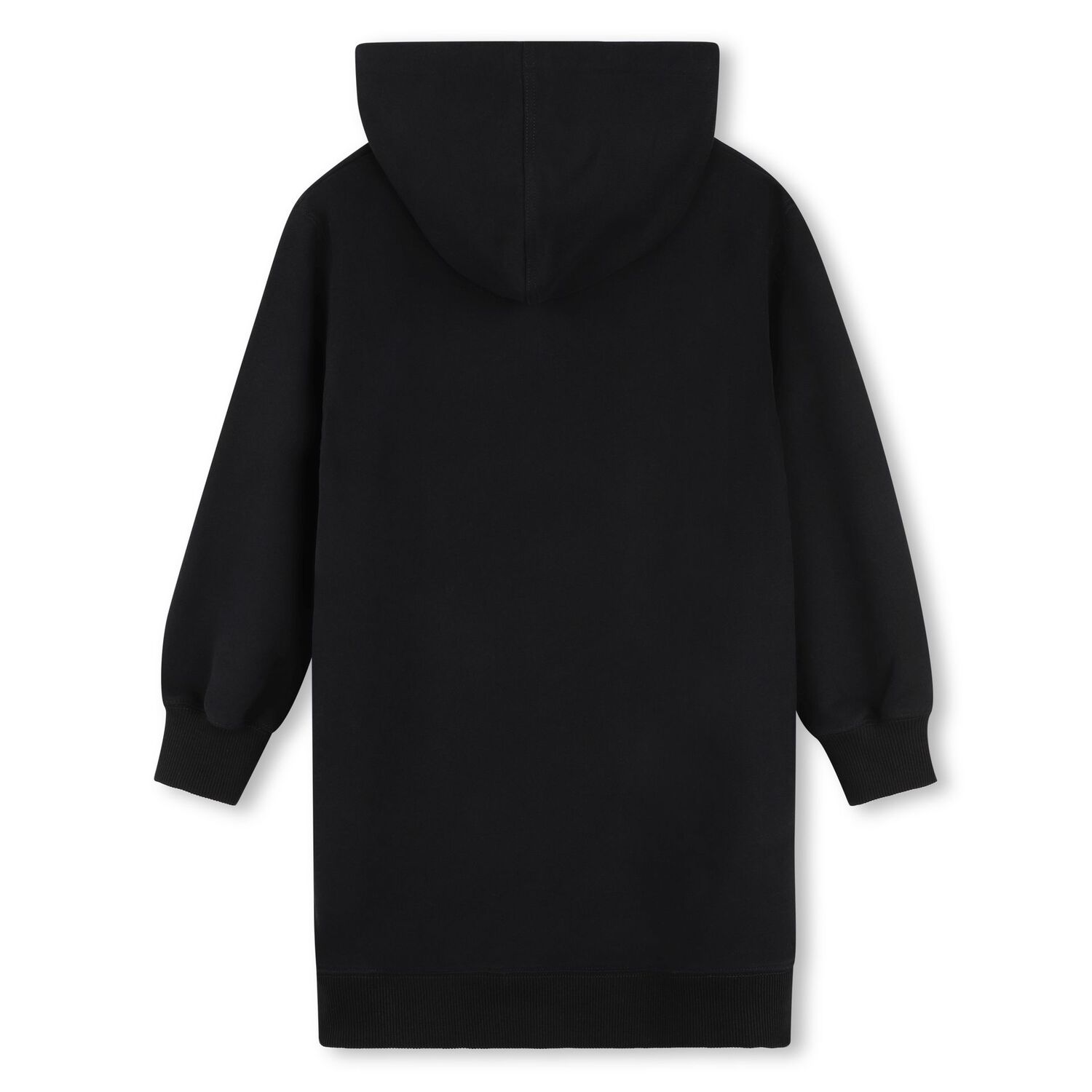Girls Black Flamingo Logo Hooded Dress, 1, hi-res