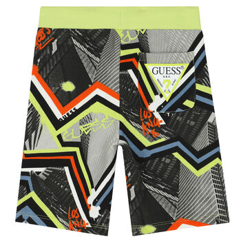 Boys Black & Grey Logo Shorts