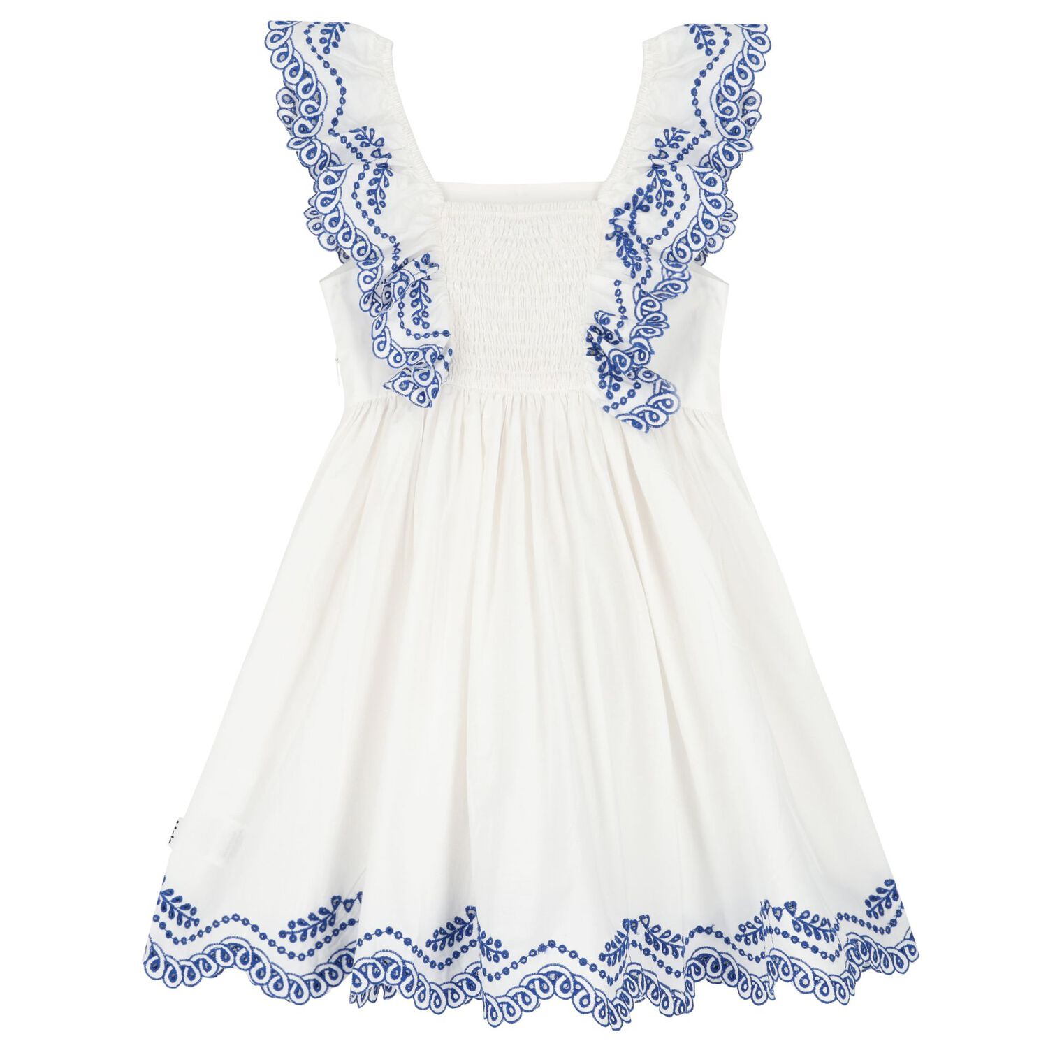 Girls White Broderie Anglaise Dress, 1, hi-res image number null
