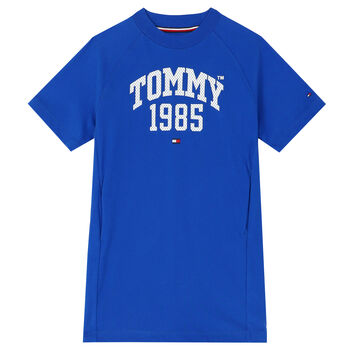 Girls Blue Logo T-Shirt Dress