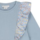 Girls Blue Ruffle Star Dress, 1, hi-res
