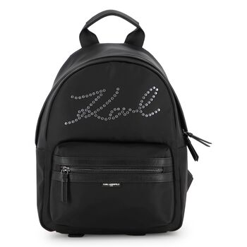 Girls Black Logo Backpack