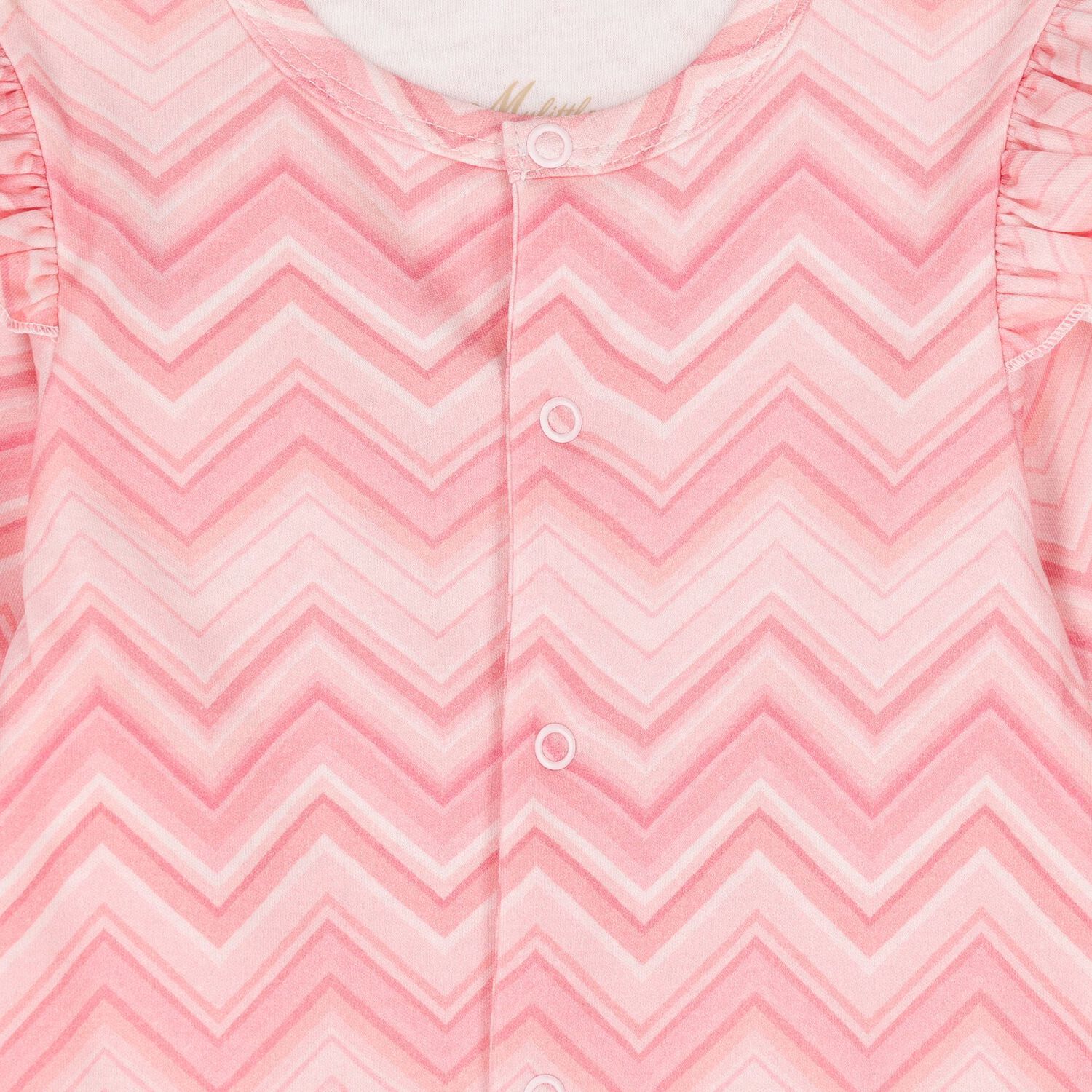 Baby Girls Pink Zig Zag Babygrow Set , 1, hi-res