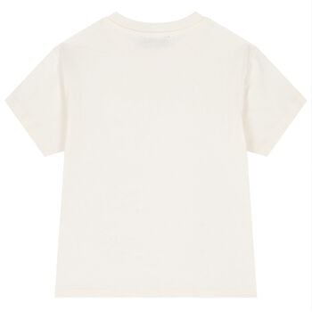 Boys Ivory & Blue Zig Zag Logo T-Shirt