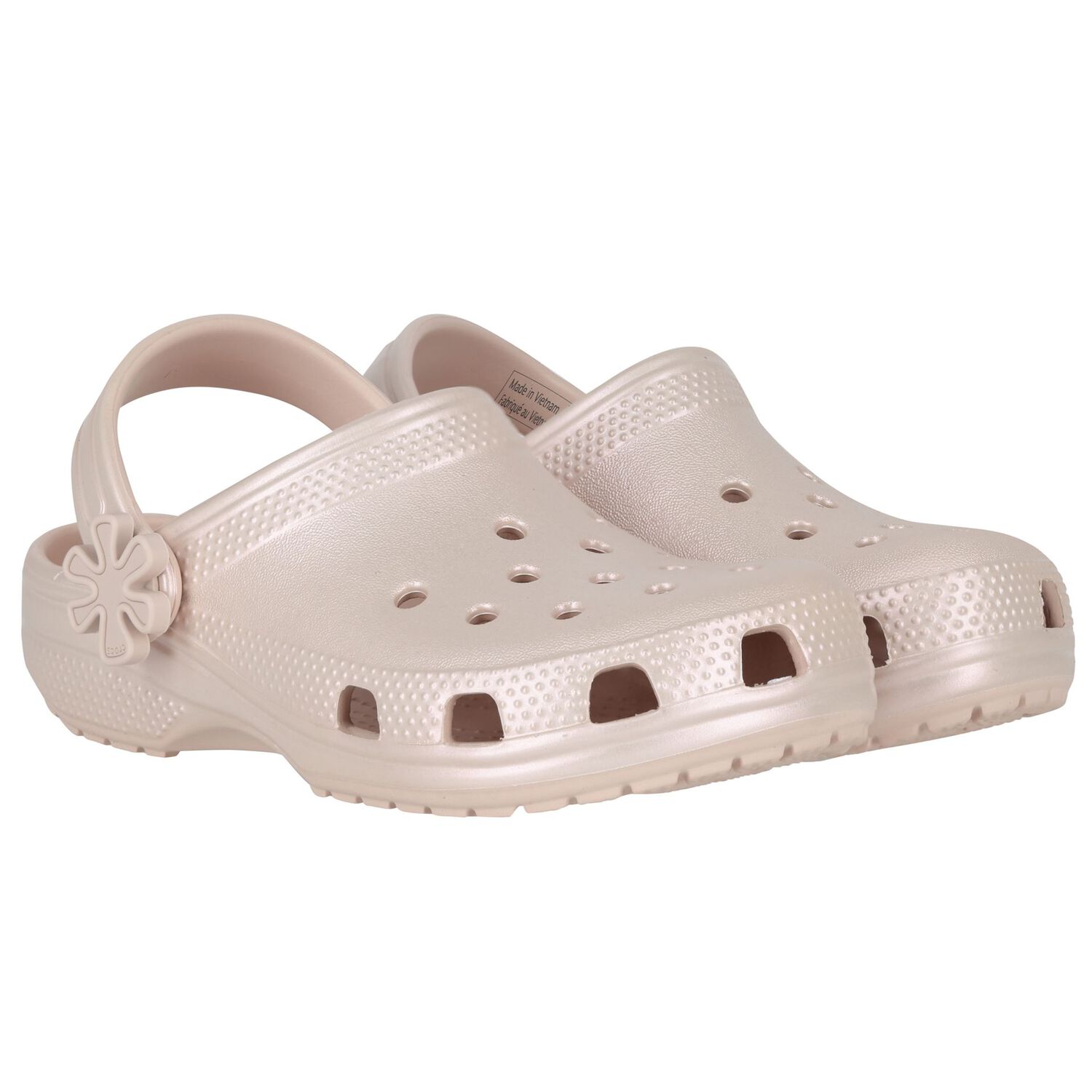 Girls Metallic Beige Classic Clogs Sandals , 1, hi-res