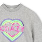 Girls Grey Embroidered Heart Swearshirt, 1, hi-res