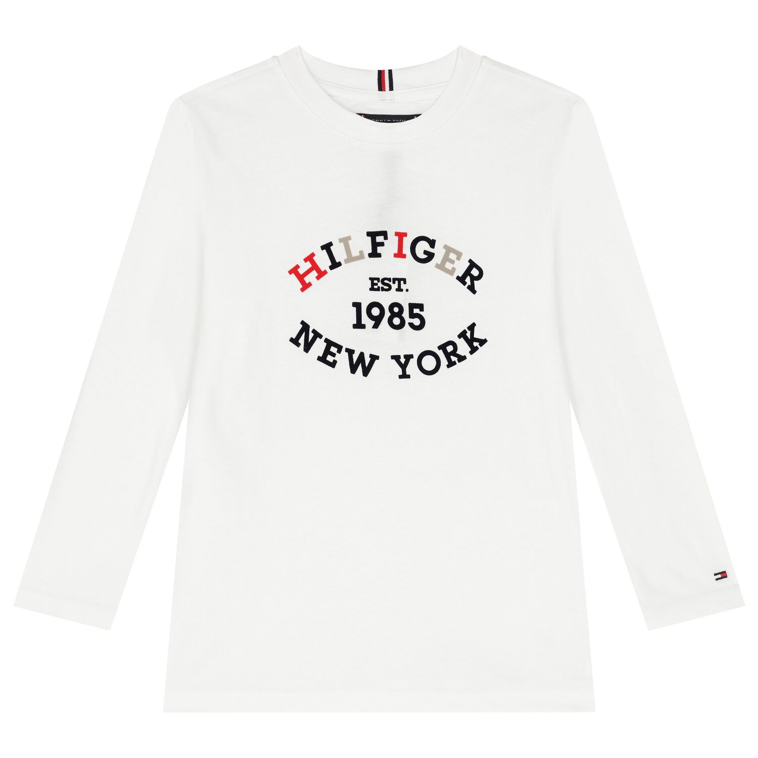 Boys White Logo Long Sleeve Top, 2, hi-res image number null