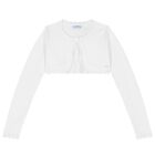 Girls White Bolero Cardigan, 2, hi-res