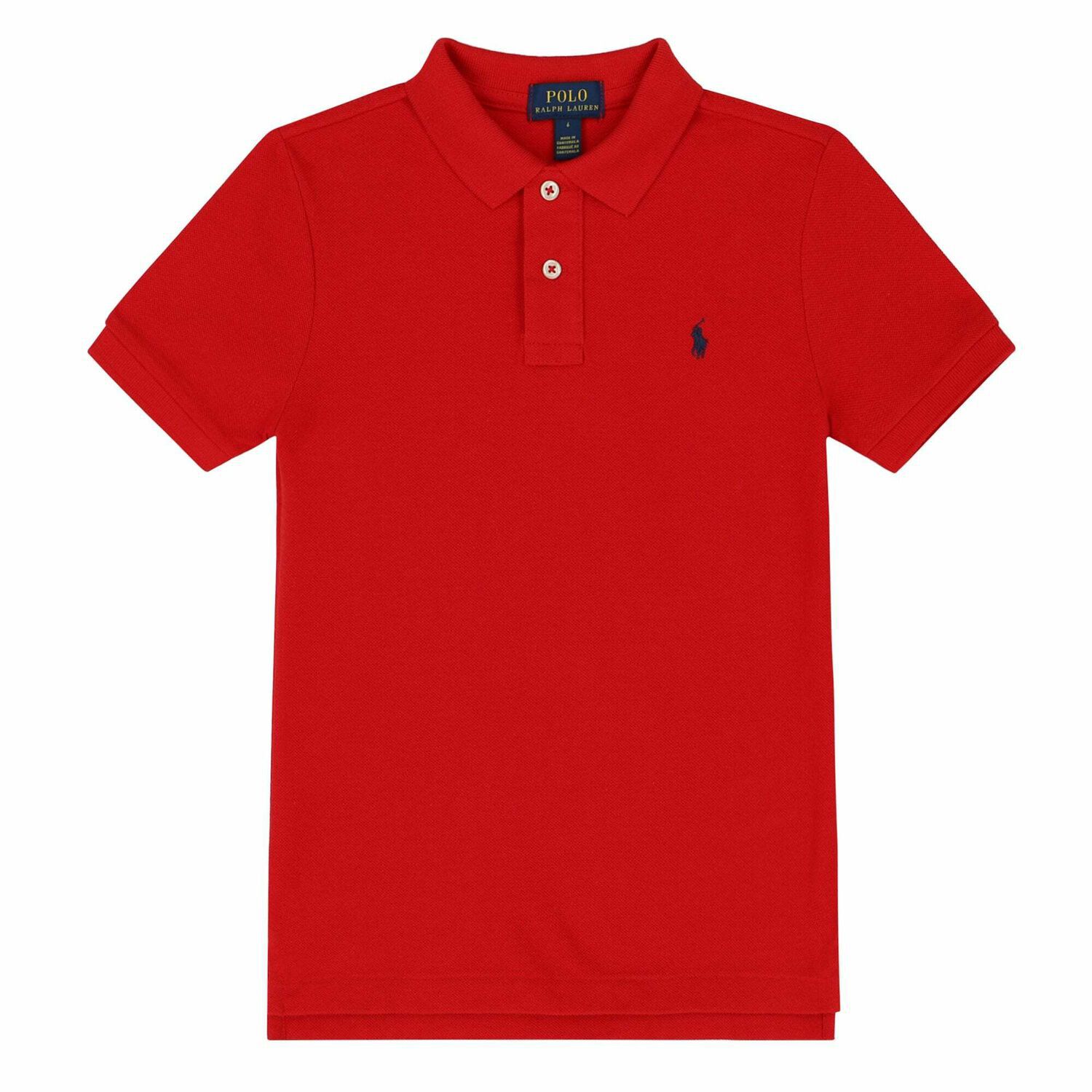 Boys Red Slim Fit Logo Polo Shirt, 2, hi-res