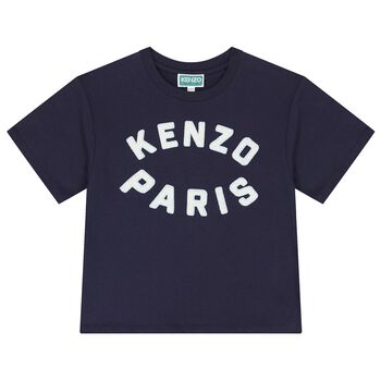 تي شيرت بالشعار باللون الكحلي